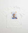Adidas Dre T-Shirt in White and Team Royal Blue / Hazy Orange