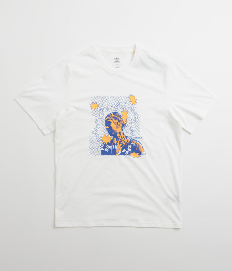Adidas Dre T-Shirt in White and Team Royal Blue / Hazy Orange