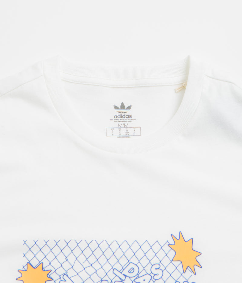 Adidas Dre T-Shirt in White and Team Royal Blue / Hazy Orange