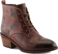 Quarter turn view Women's L'Artiste Footwear style name Duju in color BURGUNDY. Sku: DUJU-BGY