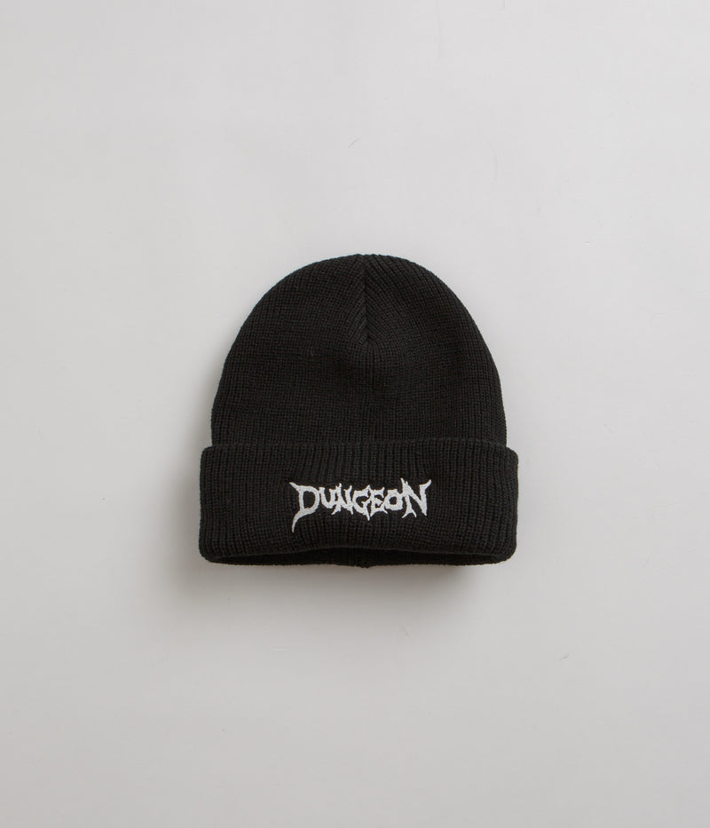Dungeon Logo Beanie in Black and Glow in the Dark