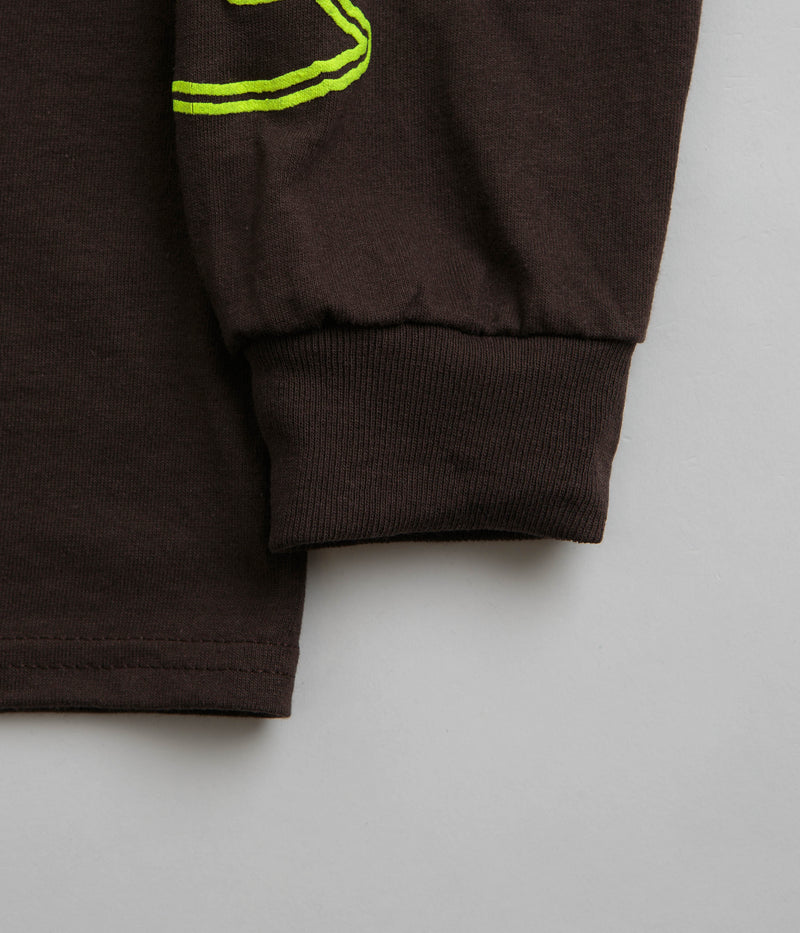 Dungeon Tower Long Sleeve T-Shirt in Chocolate and Neon Yellow