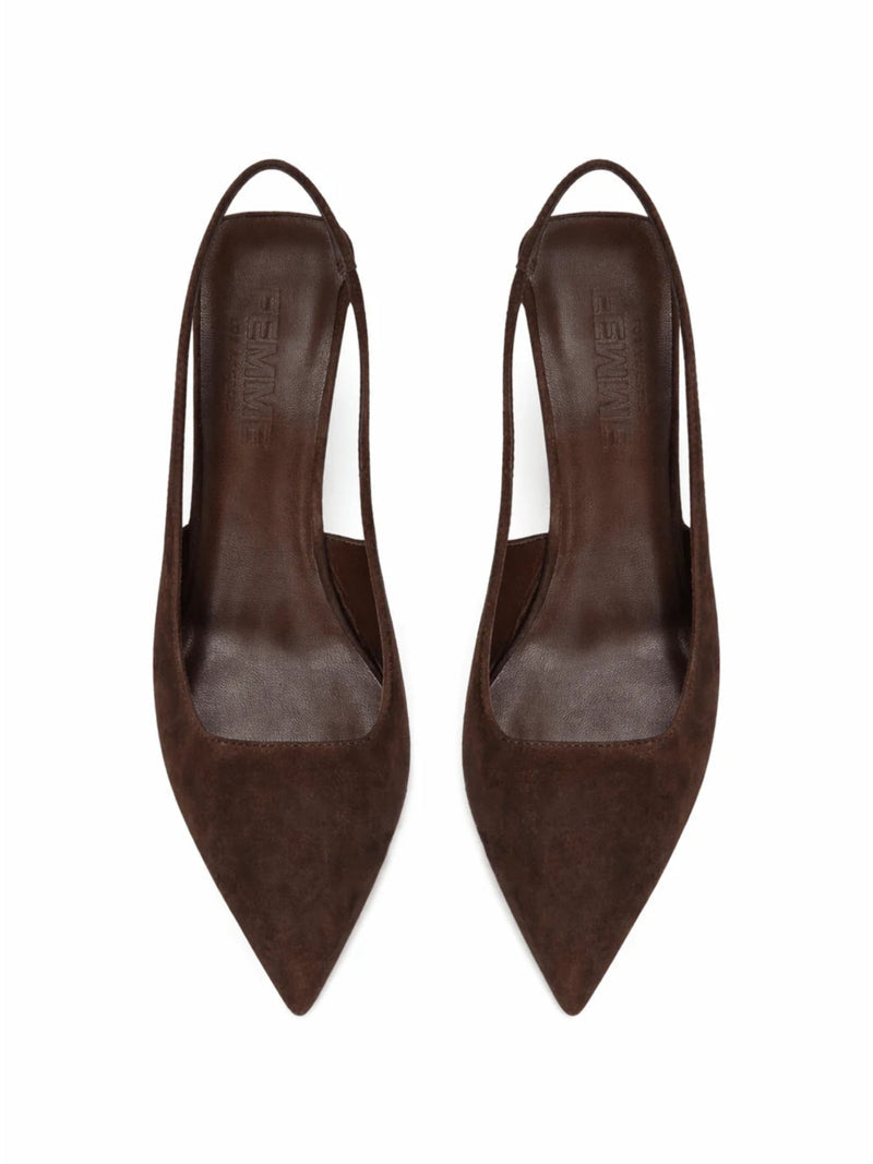 G55 Slingback - Suede Coco - FEMME LA