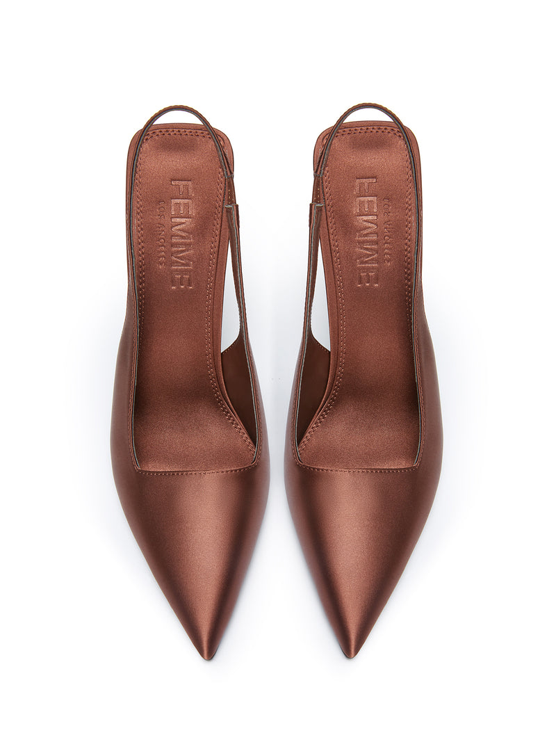 G63 Slingback - Chocolate Satin