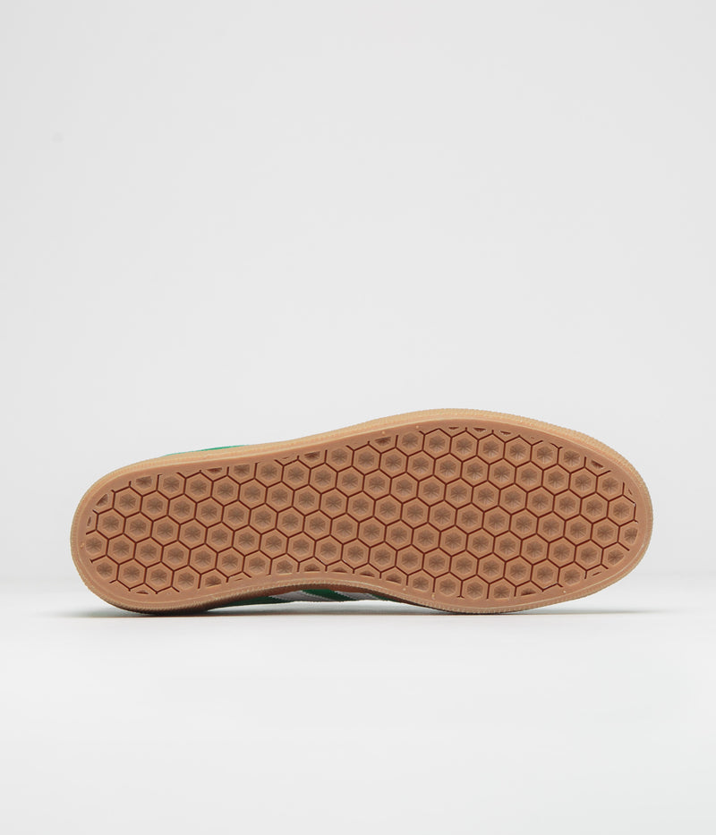 Adidas Gazelle ADV Shoes in Green and Cloud White / Gold Metallic