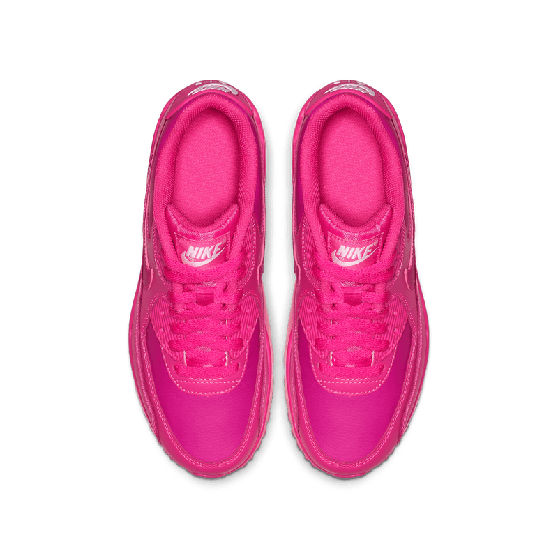 Girls' Nike Air Max 90 Leather "Laser Fuchsia"