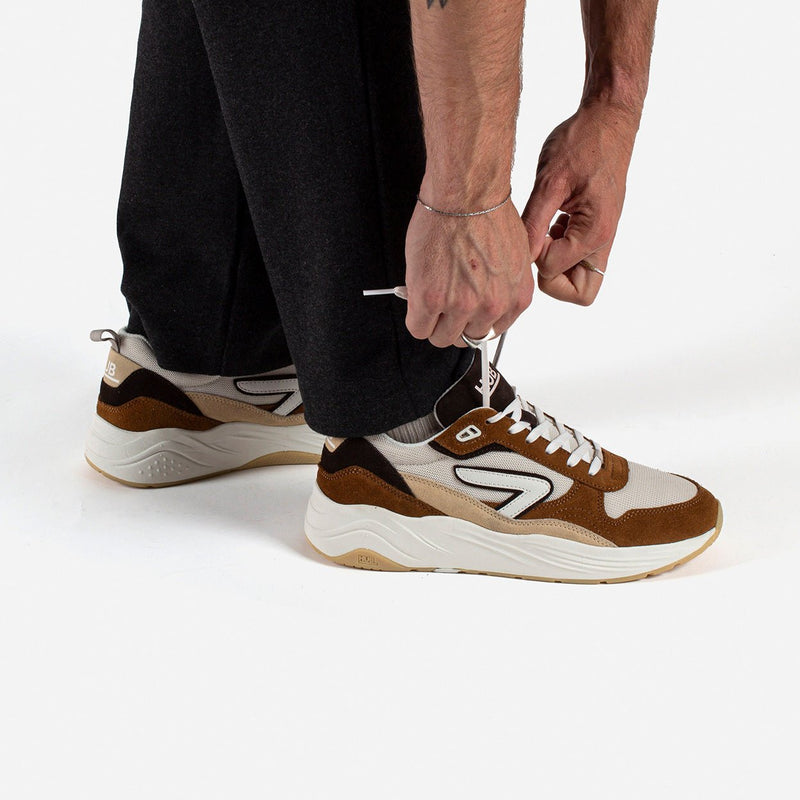 HUB Glide | Light Beige/Off White/Cognac | Men