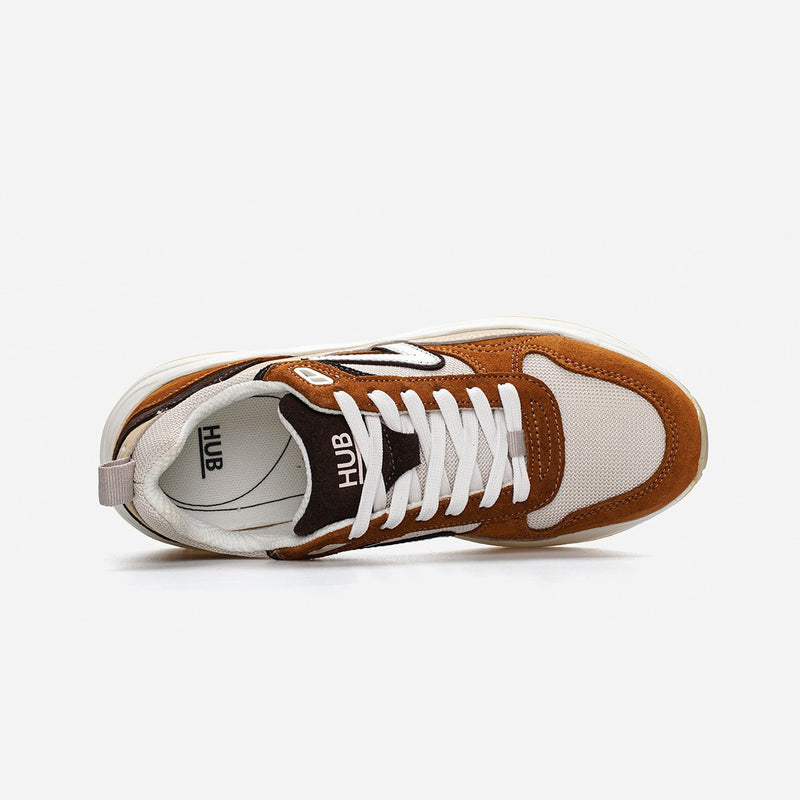 HUB Glide | Light Beige/Off White/Cognac | Men