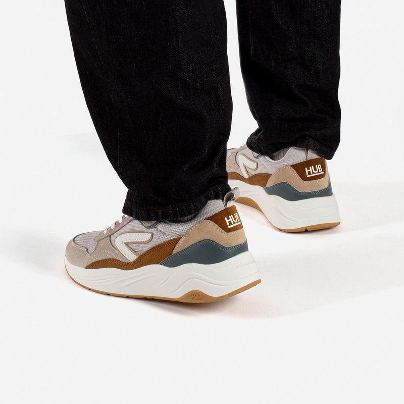 HUB Glide | Light Bone/Off White/Cognac | Men