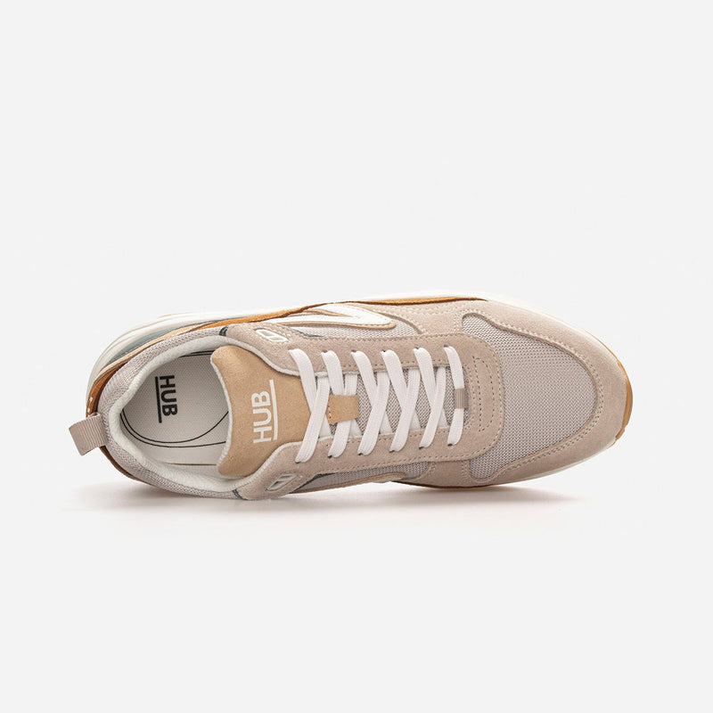 HUB Glide | Light Bone/Off White/Cognac | Men
