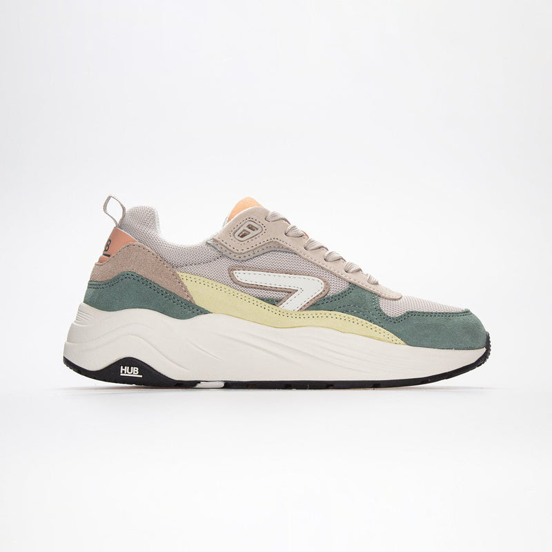 HUB Glide | Light Bone/Off White/Leaf Green | Women