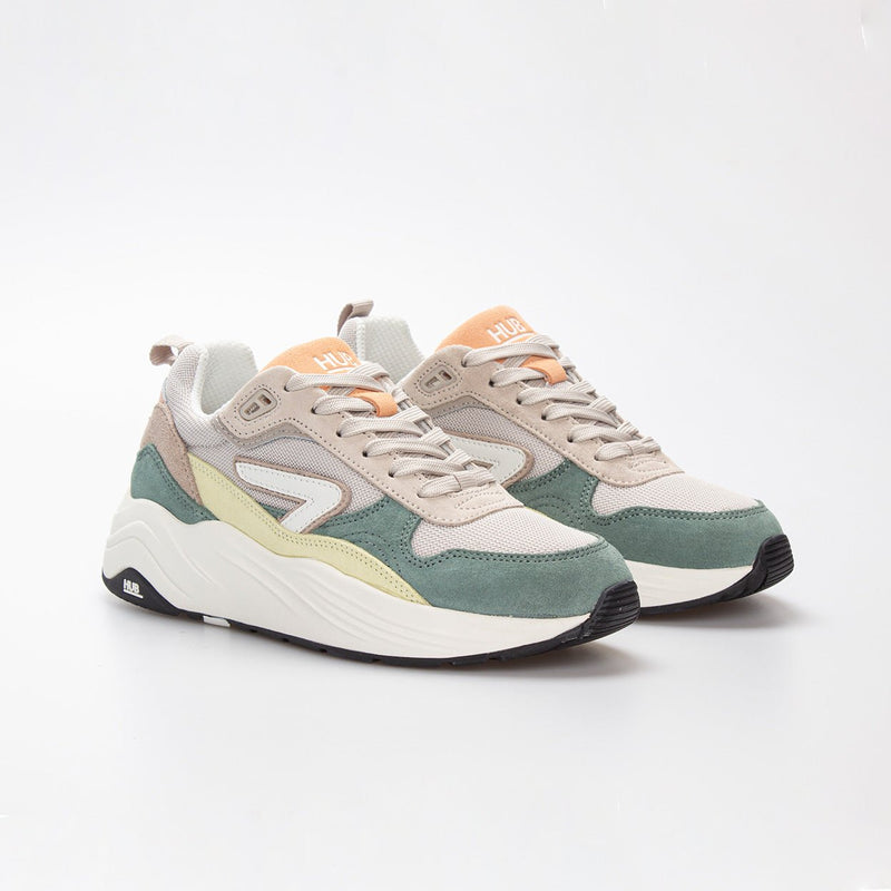 HUB Glide | Light Bone/Off White/Leaf Green | Women
