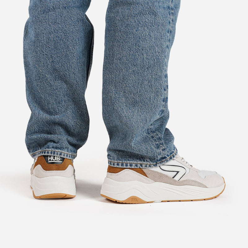 HUB Glide | Off White/Cognac/Dark Coffee | Men