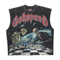 Godspeed "Checkmate" Black Wash Sleeveless Tee - Men's