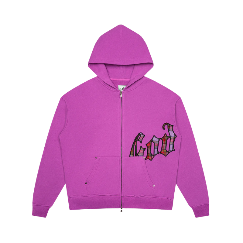 Godspeed OG Logo Plaid Pink Hoodie