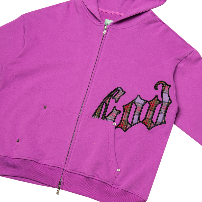Godspeed OG Logo Plaid Pink Hoodie