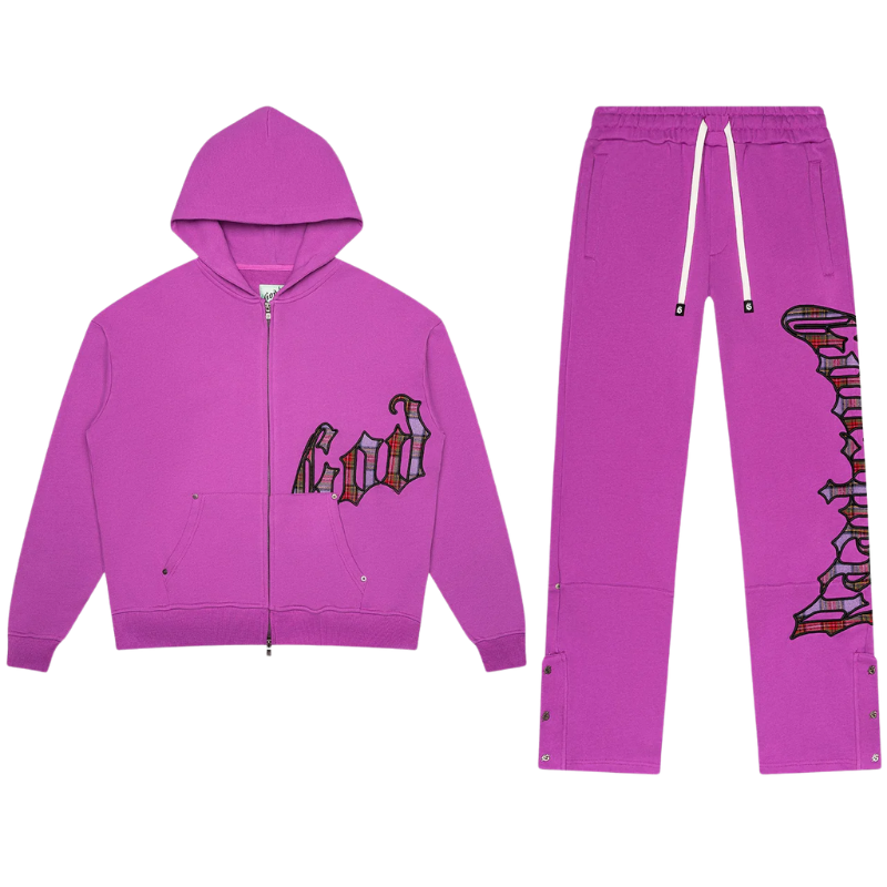 Godspeed OG Logo Plaid Pink Hoodie
