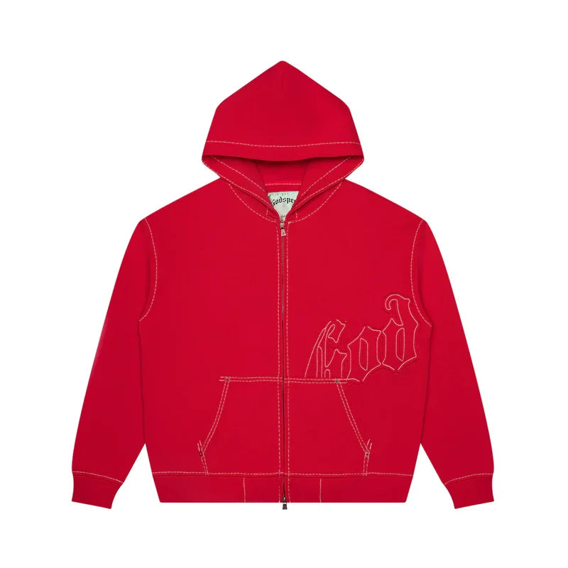 Godspeed 'Stitched' OG Logo Red Hoodie