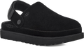 Quarter turn view Women's UGG Footwear style name Goldenstar Clog in color BLACK. Sku: 1138252-BLK