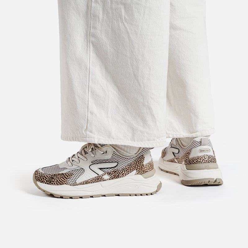 HUB Grid | Almond Brown/Off White/Cheetah | Women