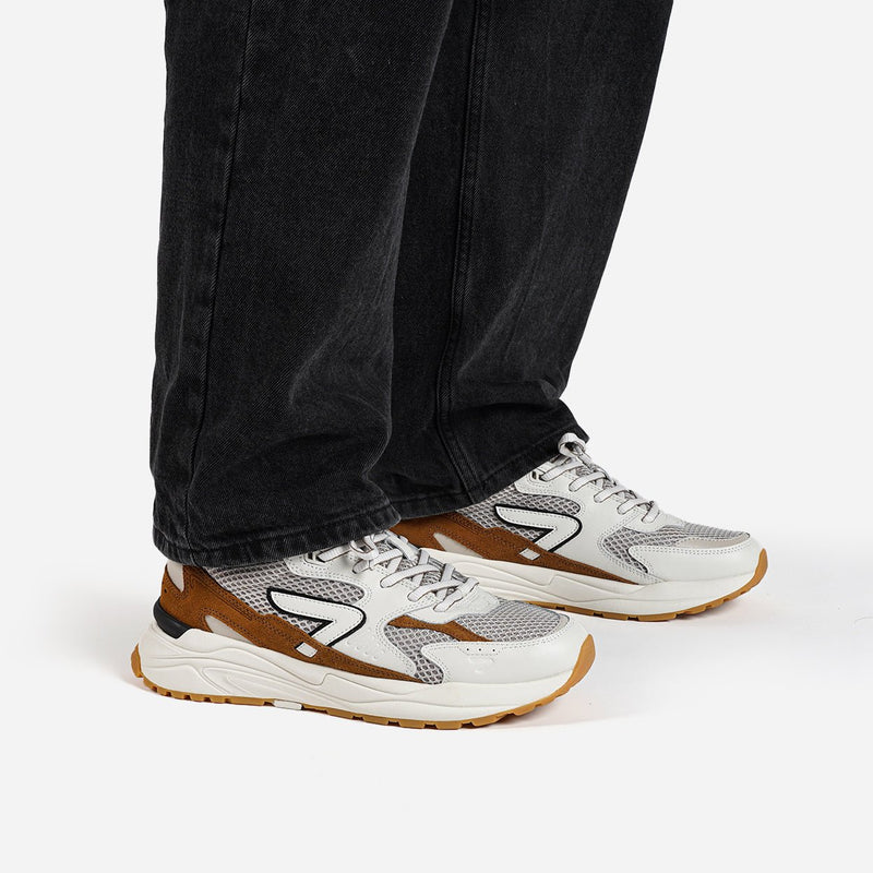 HUB Grid | Almond Brown/Off White/Cognac | Men