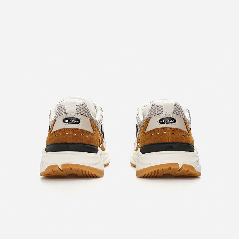 HUB Grid | Almond Brown/Off White/Cognac | Men