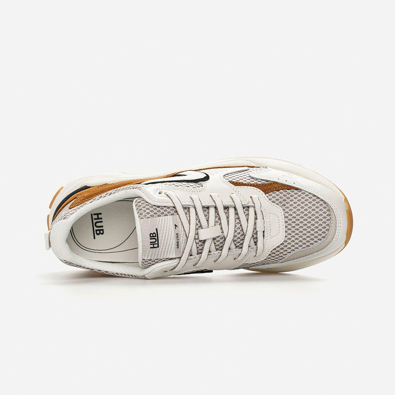 HUB Grid | Almond Brown/Off White/Cognac | Men