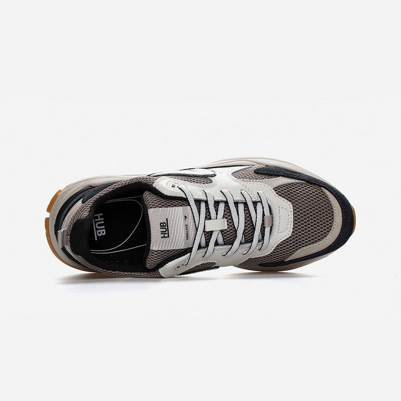 HUB Grid | Almond Brown/Off White/Navy | Men
