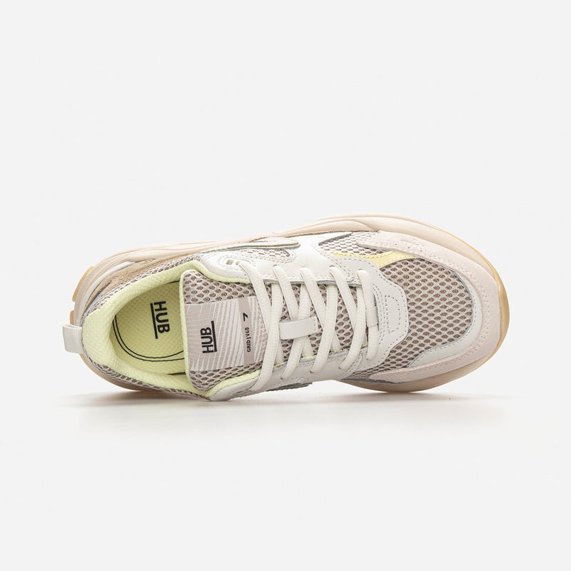 HUB Grid | Almond Brown/Off White/Wax Yellow | Women