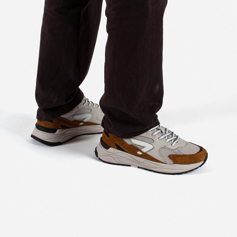 HUB Grid | Light Bone/Off White/Cognac | Men
