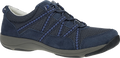 Quarter turn view Women's Dansko Footwear style name Harlyn in color NAVY SD. Sku: 4854750275