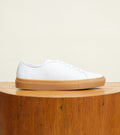 White Leather with Gum Sole