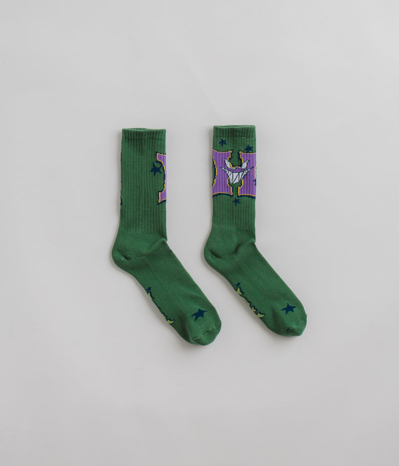 HUF Sassy H Crew Socks in Forest Green