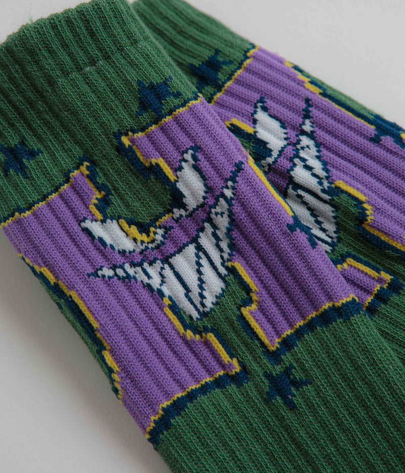 HUF Sassy H Crew Socks in Forest Green