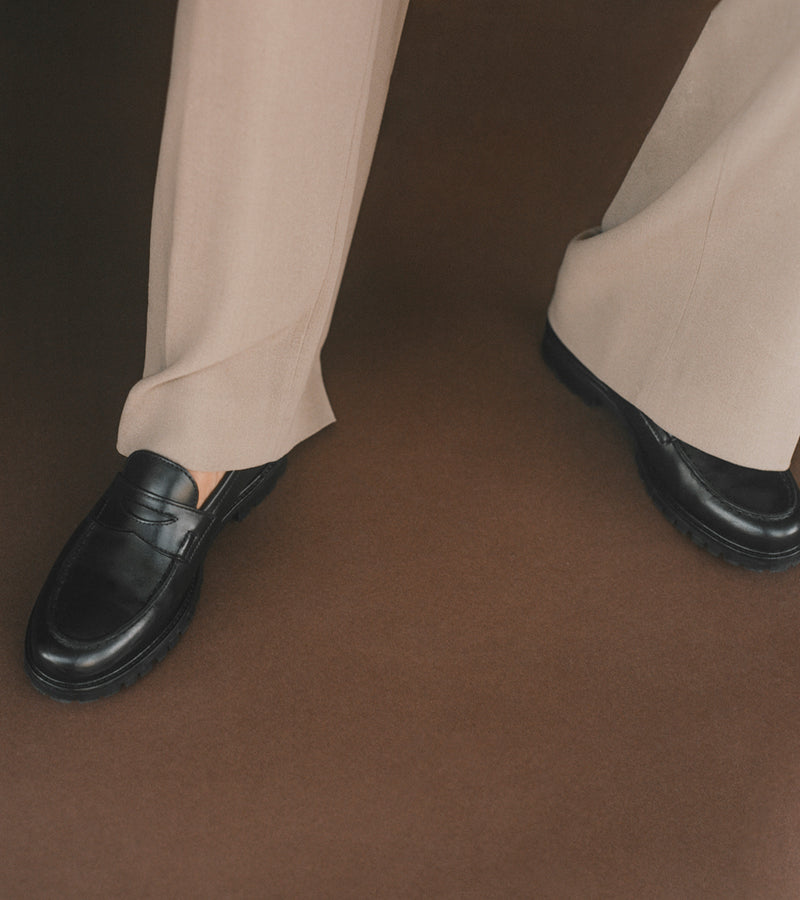 Black Polished Leather