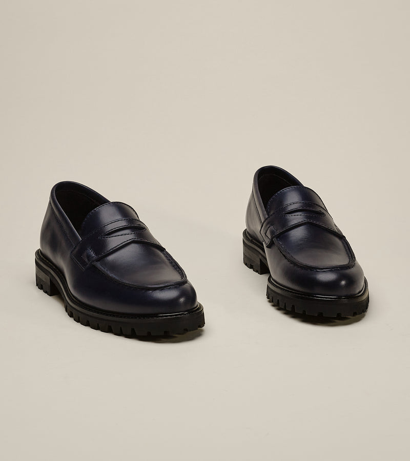 Midnight Blue Polished Leather
