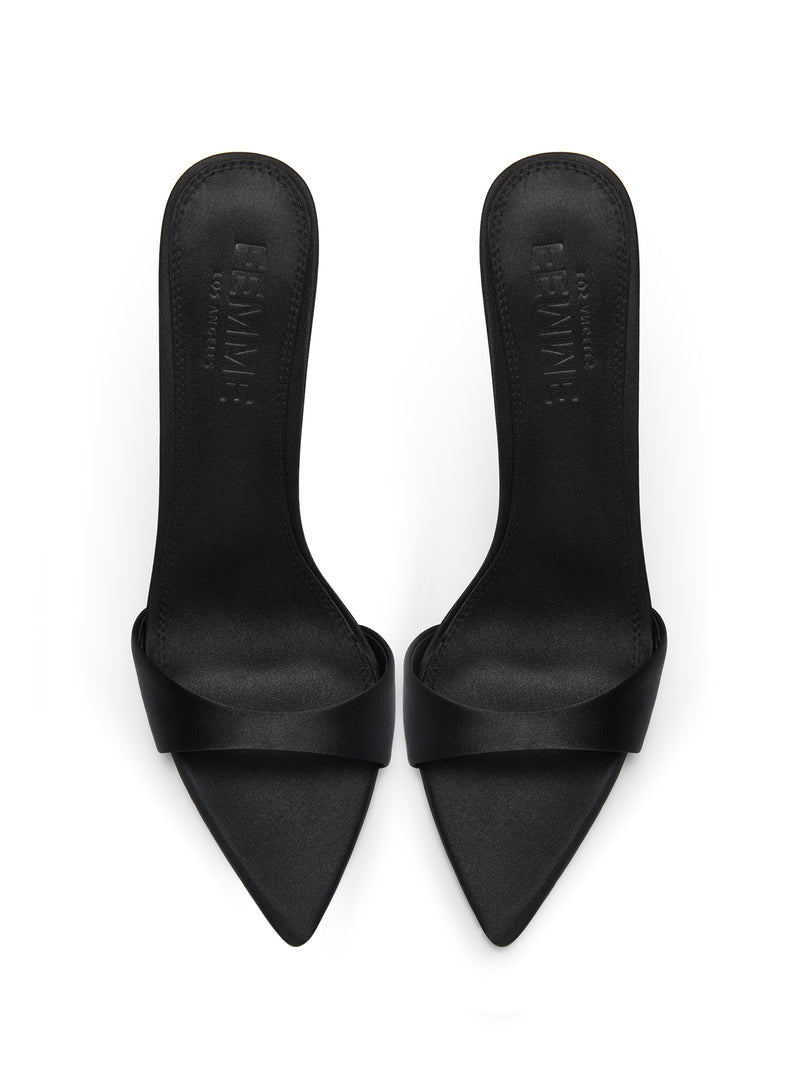 Kaia 100 Slipper - Noir Satin