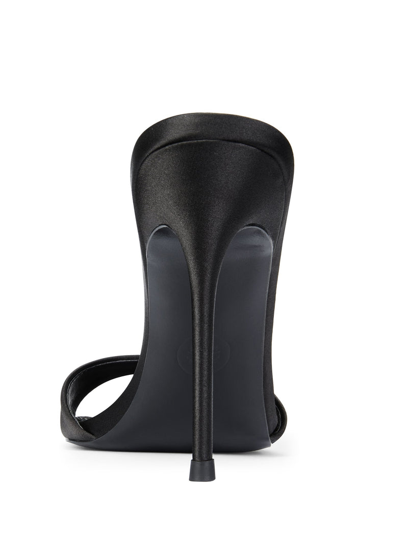Kaia 100 Slipper - Noir Satin - FEMME LA