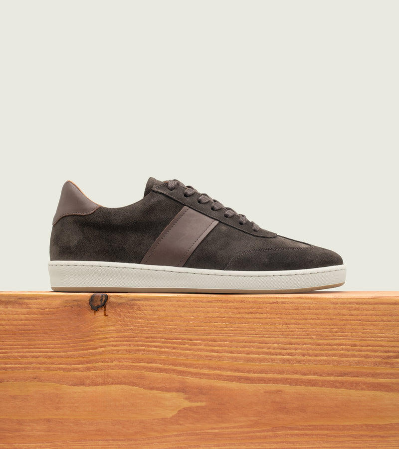 Dark Brown Suede with Leather
