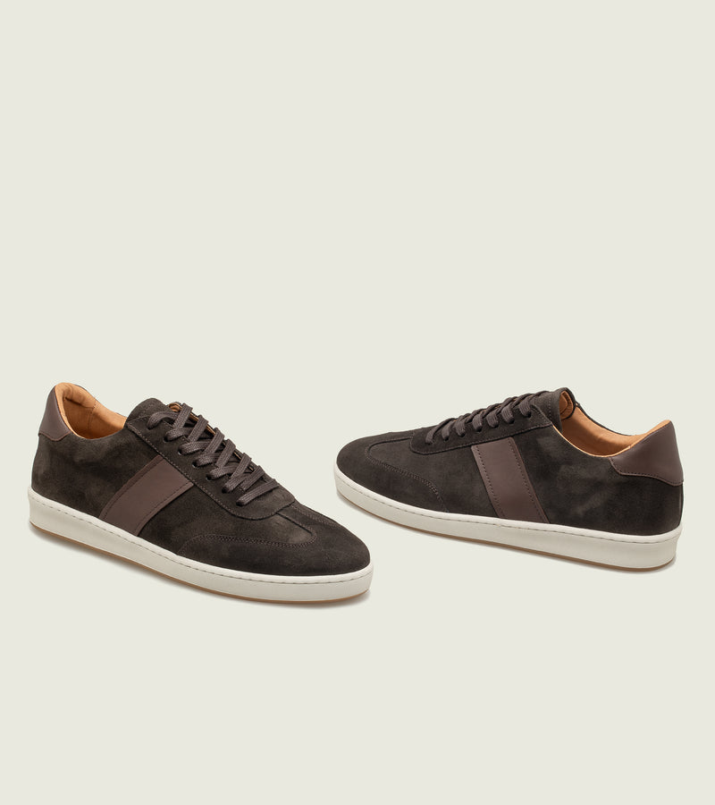 Dark Brown Suede with Leather