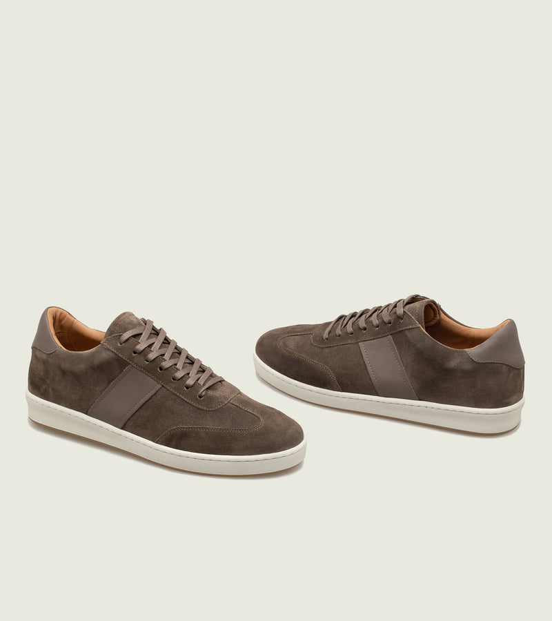 Taupe Suede with Leather