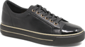 Quarter turn view Women's Ziera Footwear style name Koma W in color BLACK PAT. Sku: ZR11114BLAS5