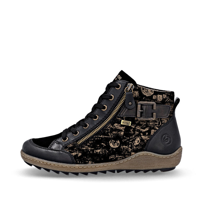 Women's Remonte Liv 41 Hi in Schwarz/ Schwarz/ Kupfer. Sku: R1441-03