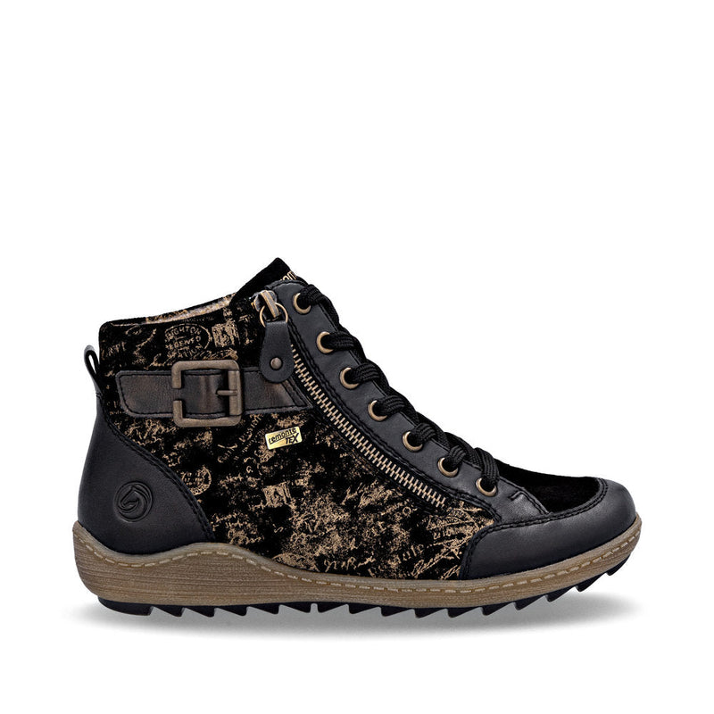 Women's Remonte Liv 41 Hi in Schwarz/ Schwarz/ Kupfer. Sku: R1441-03