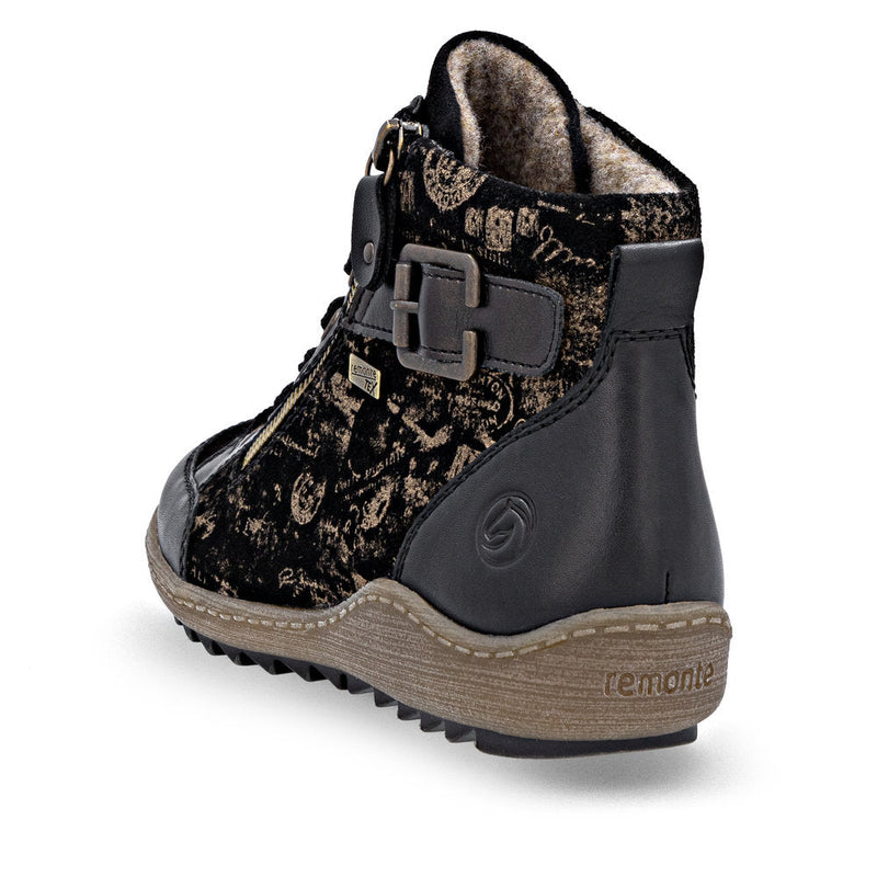 Women's Remonte Liv 41 Hi in Schwarz/ Schwarz/ Kupfer. Sku: R1441-03
