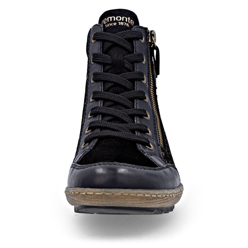 Women's Remonte Liv 41 Hi in Schwarz/ Schwarz/ Kupfer. Sku: R1441-03