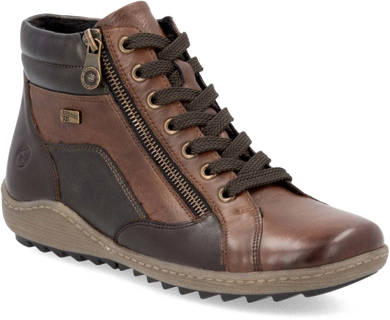 Women's Remonte Liv 58 Hi in Chestnut/ Havanna/ Chestnut. Sku: R1458-22
