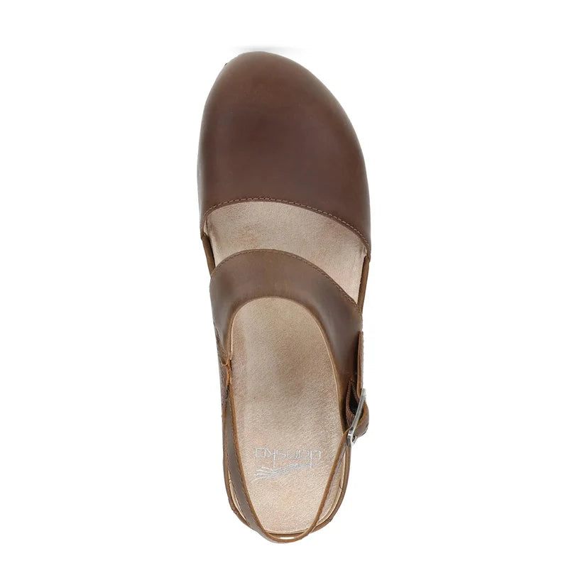 Women's Dansko Lucia in Tan Oiled Pull Up. Sku: 2218641400