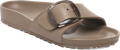 Quarter turn view Women's Birkenstock Footwear style name Madrid Eva Big Buckle Narrow in color GRAY TAUPE. Sku: 1030479