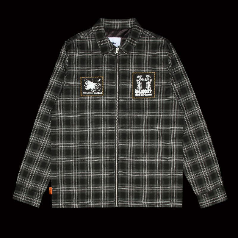 Melody Plaid Zip Overshirt